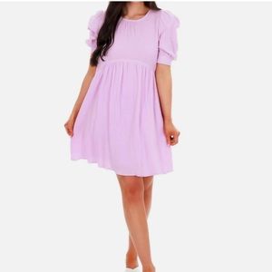 &MERCI  
Ordinary Love Puff Sleeve Babydoll Dress In Lavender